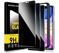 ZhuoFan Privacy Screen for iPhone 11/iPhone XR Tempered Glass Screen Protector, Anti-Spy 10H Hardness Film Protective Glass Privacy Screen with Frame Positioning Aid, Bubble-Free, Pack of 3