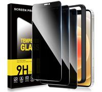 ZhuoFan Privacy Screen for iPhone 12/12 Pro Tempered Glass Screen Protector, Anti-Spy 10H Hardness Film Protective Glass Privacy Screen with Frame Positioning Aid, Bubble-Free, Pack of 3