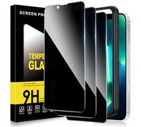 ZhuoFan Privacy Screen for iPhone 13 Pro Tempered Glass Screen Protector, Anti-Spy 10H Hardness Film Protective Glass Privacy Screen with Frame Positioning Aid, Bubble-Free, Pack of 3