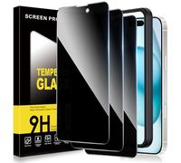 ZhuoFan Privacy Screen for iPhone 15 Plus Tempered Glass Privacy Screen Protector, Anti-Spy 10H Hardness Film Protective Glass Privacy Screen with Frame Positioning Aid, Bubble-Free, Pack of 3