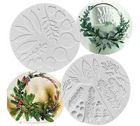 ZHUOJIE Flower Pro Winter Foliage & Wedding Foliage Silicone Mold Fondant Cake Decorating & Crafts for Wedding Garlands Cakes Christmas Party