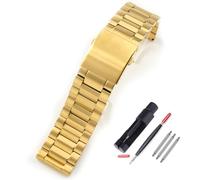 ZHUOLEI Diesel Watch Band Replacement Stainless Steel Watch Bands 22mm-28mm with Double-Lock Metal Replacement Watch Straps (Gold, 26mm)