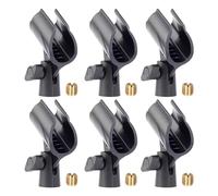ZHUOMINGJIA 6 Pack Microphone Clip Holder,Adjustable Mic Clip Holder Comes With 5/8" Male To 3/8" Female Screw Adapter,Universal Handheld Microphone Clips,For Various Handheld Microphones