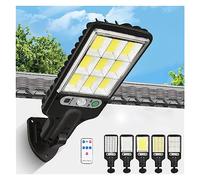 ZHUORAN Solar Street Lights 10000Watts Solar LED Light Outdoor 15000mAH Solar Refletor 504LED 30000LM Wall Sunlight PIR Motion Sensor Garden Lighting Remote with Dusk to Dawn Lighting