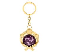 ZhuoXing jewelry Anime Genshin Impact Vision Keychain - Eye of God Hydro Dendro Electro Geo Pyro Anemo Cryo Luminous Metal Key Chain Jewelry, Inazuma - Keychain - Electro, Medium