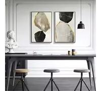 ZHUOYA Abstract Modern Minimalist Shape Color Block Elegant Decor Painting, Posters and Prints Wall Canvas Pictures Nordic Art(60X90Xx2cm/Frameless)