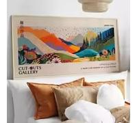 ZHUOYA Abstract Yayoi Kusama Flower Exhibition Poster Vintage Japanese Print Canvas Painting Modern Room Large Size Wall Decor(70x90cm/Frameless)