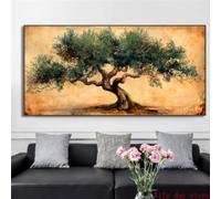 ZHUOYA Ancient Olive Tree canvas Painting Print Symbol of Peace and Wisdom Wall Art Botanical Nature Poster print wall room decor 80x120cm Frameless