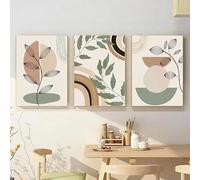 ZHUOYA Boho Geometric Line Leaves Sun Rainbow Posters Wall Art Aesthetics Print Canvas Painting for Living Room Modern Home Decor(30 * 50x3cm/Frameless)