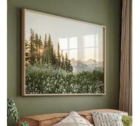 ZHUOYA Large Green Wildflowers Botanical Wall Art Poster Scandinavian Forest Landscape Canvas Print for Modern Living Room Decor(70x100cm/Frameless)