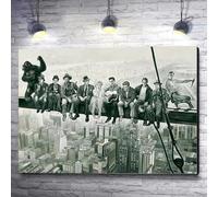 ZHUOYA Lunch Atop A Skyscraper Poster Prints For Living Room Home Decor Pop Culture Celebrities On the Canvas Painting Wall Art 50x70cm Frameless