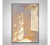 ZHUOYA Modern Abstract Sunlight Streaming Through Window Poster Floral Shadows Canvas Wall Art for Living Room Decoration Gifts(80x120cm/Frameless)