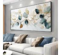 ZHUOYA Modern Canvas Wall Art Delicate Leaf Design, Canvas Painting Home Décor, Large Canvas Wall Art Decoration(55x110cm/Frameless)