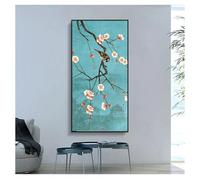 ZHUOYA Painting Beautiful Plant Big Poster N Print Abstract Art Wall Picture for Room Kitchen Chinese Ginkgo Flower Bird Canvas 40x60cm Frameless