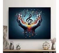 ZHUOYA Printed on Abstract canvas art Music Symbols Poster, Modern Music Theme, Suitable For Home Decoration Poster(70x90cm/Canvas wrap)