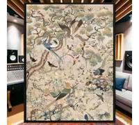 ZHUOYA Retro Medieval Style Art Posters Print Flowers And Birds Harmony Picture Tropical Birds Plant Mural Home Decor Painting 40x80cm Frameless
