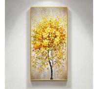 ZHUOYA Scandinavian Classic Wall Art 3D Abstract Blooming Yellow Daisy Poster Prints Home Bedroom Living Room Decoration Poster 60x120cm Frameless
