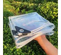 ZHUOZ1T Transparent Tarpaulin,365g/m² Heavy Duty Waterproof PVC Tarpaulin,Clear Tarp with Eyelets,Windproof Tear Resistant,for Garden,Gazebo,Customizable (2.4m x 2.9m(7.87 x 9.51ft))