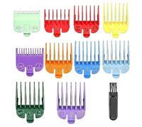 ZhuPu 11 Pcs Universal Clipper Guards for Hair Trimmers, Compatible with Wahl Clipper Guards, 10 Sizes 1.5mm to 25mm Guide Combs with Cleaning Brush, Multicolour