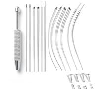 ZhuPu 13 Pcs Piercing Ball Grabber and Insertion Tool Set, Stainless Steel Curved & Straight Taper Pins, Labret Applicator for Changing Nose, Lip, Ear Jewelry