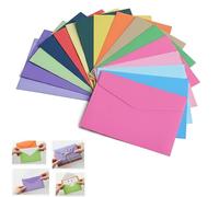 ZhuPu 16 Pcs Mini Envelopes, Small Coloured Envelopes for Money, Gifts, Postcards, Invitations Wedding Birthday Supplies (11.5 x 8.2 cm)