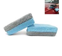 ZhuPu 2 Pack Demister Pad, Chamois Leather Sponge, Microfibre Window Cleaner, Anti-Fog Wipe, for Car Windscreen
