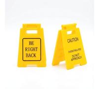 ZhuPu 2 Pack Funny Desk Signs, “Overstimulated” & “Be Right Back” Mini Plastic Warning Signs for Office, Coworkers, Gag Gift