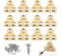 ZhuPu 20 Pcs Picture Hanging Plates with 60 Screws, 32mm Mirror Frame Hanger Brackets for Secure Wall Mounting