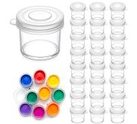 ZhuPu 25 Pcs Empty Paint Pots with Lids, Mini Pots, Small Plastic Container, for Classrooms, DIY