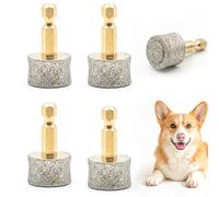ZhuPu 4 Pcs Dog Nail Grinder Heads, 80 Grit Diamond Bit, Replacement Wheel, Brass Shaft, Compatible with Casfuy N10 Pet Claw