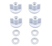 ZhuPu 4 Pcs Toilet Seat Fittings, Plastic Wing Nuts, Metal Washers, Hinge Replacement, Bottom Fixing Kit, for Bathroom Repair
