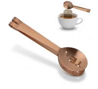 ZhuPu Tea Bag Squeezer Tongs, Rose Gold Stainless Steel Strainer & Clip for Tea, Ice, Lemon Slices