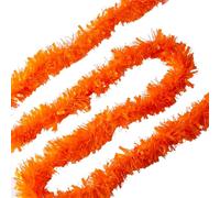 Zhuqing 26.2 Feet Blue Holiday Tinsel Garland for Graduation, Birthday, Weddings, Party Decorations, Christmas, Patriotic Foil Tinsel Garland for All-Season Home Indoor Outdoor Party Supplies(Orange)