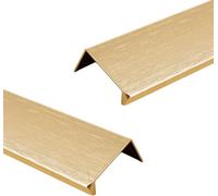 ZHURDFT Cabinet Handles, Invisible Drawer Handles with Screws, Aluminium Alloy Cupboard Furniture Pull, Back Mount Finger Edge for Wardrobe Kitchen Cabinet 2 Pcs(Brushed Gold,Length 800mm)