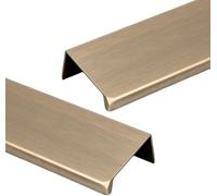 ZHURDFT Cabinet Handles, Invisible Drawer Handles with Screws, Aluminium Alloy Cupboard Furniture Pull, Back Mount Finger Edge for Wardrobe Kitchen Cabinet 2 Pcs(Brushed Bronze,Length 120mm)