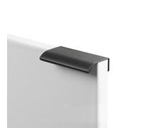 ZHURDFT Cabinet Handles, Mount Finger Edge Pull, 5 Pack 80mm Aluminum Alloy Concealed Handle Cabinet Pulls with Screws for Home Kitchen Furniture Door Drawer Wardrobe, Black(Length 80mm)