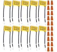 ZHUROUPU 10 Pcs Safety Capacitors Polypropylene Film 0.22uF 275V X2 MKP Suppression of Differential Mode Interference Capacitors, 12 x 18 x 50mm for LED Lighting Lamp, PCB Components