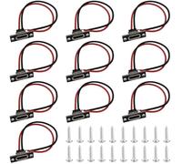 ZHUROUPU 10PCS DIY Type-C USB 2.0 Female Socket Connector with Panel Mount and Wire, 2 Pin USB Connector Replacement 5V 3A for Charging port Modification with Mounting Screws (Black)