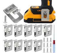 ZHUROUPU 10PCS Electric Drill Belt Clip Replacement Hooks Clips Tools for Dewalt 20V Max Drills Tools and Most Power Drills Tools, Detachable Stainless Steel Hooks Clips Easy to Clip-On/Off