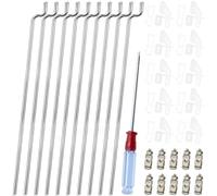 ZHUROUPU 10Pcs Nylon Micro Control Horns 4 Holes & 10Pcs 1.3mm Adjustable Push Rod Connector Linkage Stopper & 10Pcs 1.2 x 300mm Z 304 Steel Push Rods Parts for DIY RC Airplane Aircraft