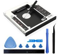 ZHUROUPU 2.5 inch 2nd SATA SSD Hard Drive Optical Bay Caddy for MacBook Pro 13/15/17 inch A1278 A1286 A1297, 6Gbps 9.5mm SATA II III HDD SSD DVD Bay Caddy Adapter for MacBook Pro 2008-2012 with Tools