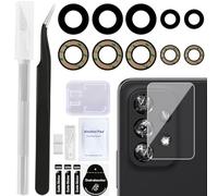 ZHUROUPU 2 Pack Back Rear Camera Glass Lens Replacement Compatible with for for Galaxy A53 5G, Adhesive & Tweezer & Professional Repair Kit (Black)