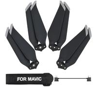 ZHUROUPU 2 Pairs Propellers for DJI Mavic 2 Pro/Mavic 2 Zoom, 8743F Low Noise Quick Release Foldable Drone Blades Wings Parts Replacement for Mavic 2 Pro/Zoom with Propeller Holder Strap (Silver Tips)