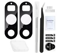 ZHUROUPU 2 PCS for Google Pixel 8 Pro Rear Back Camera Lens Glass Replacement with Adhesive Pre-Installed Compatible for Google Pixel 8 Pro 6.7 Inch G1MNW GC3VE with Professional Repair Tools (Black)