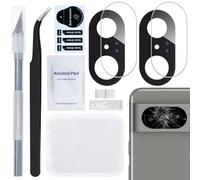 ZHUROUPU 2 PCS for Google Pixel 8 Rear Back Camera Lens Glass Replacement with Adhesive Pre-Installed Compatible for Google Pixel 8 6.2 Inch G9BQD GKWS6 with Professional Repair Tools (Black)