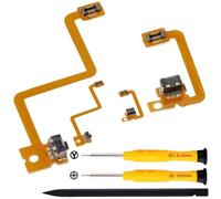 ZHUROUPU 2 Sets L/R Shoulder Button with Flex Cable Repair Parts for Nintendo 3DS Left Right, Trigger Button Flex Cable Set Replacement for 3DS Incl. Screwdriver and Crowbar
