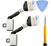 ZHUROUPU 2Pcs 45W DC Jack Power Cable Plug Charging Port Cord Socket Laptop Replacement for Inspiron 15 5582 5583 5584 7580 P85F P85F001 for Latitude 3500 3400 with Cable Sleeve, Pry Tool