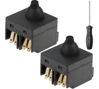 ZHUROUPU 2Pcs Angle Grinder Switch Replacement for 100mm/4 inch Angle Grinder, Dustproof Push Button Power Switch Replacement for BOSCH GWS 6-100, Push Button Switch Accessory with Repair Tools