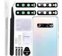 ZHUROUPU 2Pcs for Galaxy S10/S10+ lens Cover Back Rear Camera Lens Glass replacement Pre-Cut Adhesive for Samsung Galaxy S10/S10+ (All Carriers) lens (only Fit S10/S10+)(black), with Repair tools
