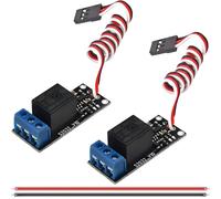 ZHUROUPU 2Pcs RC PWM Electronic Relay Switch 1 Channel 5-12V High Voltage Aircraft Remote Control Signal Relay Switch for DIY Rockets Model Camera Signal/Shutter with 24AWG Cable, Universal K1 Switch